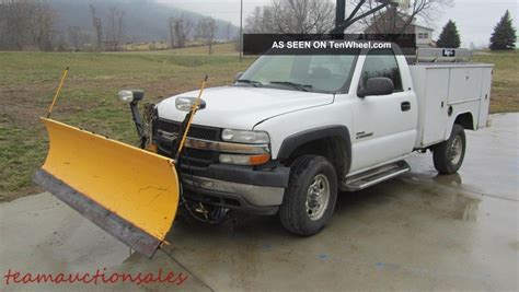 2001 Chevrolet Silverado 2500hd Diesel Myers Snow Plow Airflo Spreader ...