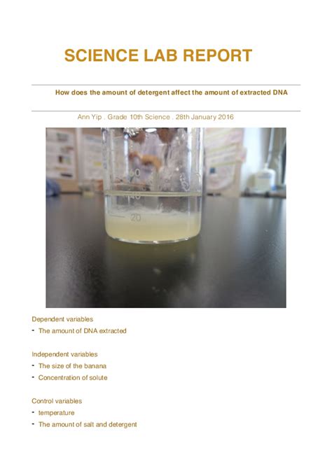 Banana Dna Extraction Lab Worksheet Answers | Free Printable Math Test