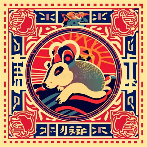 Chinese Zodiac Symbol of the Year of the Rat. Vector Illustration AI Generated Stock Vector ...