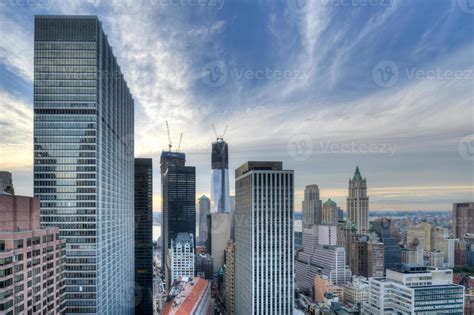 New York downtown skyline at sunset. 16169936 Stock Photo at Vecteezy