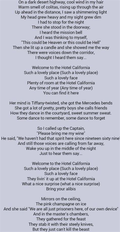 Hotel California Lyrics - Homecare24