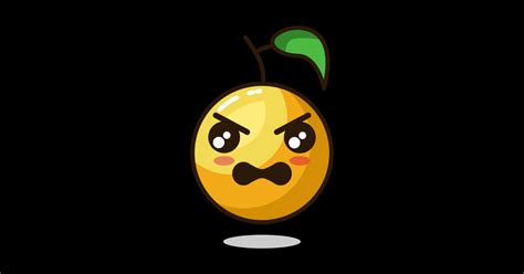 emoji orange angry react - Icon Flat Design - Sticker | TeePublic