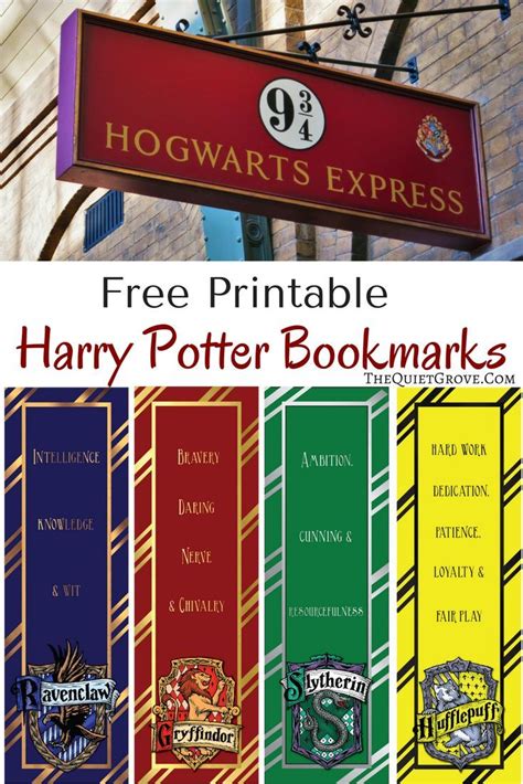 FREE Harry Potter Printable Bookmarks | Harry potter printables, Harry ...