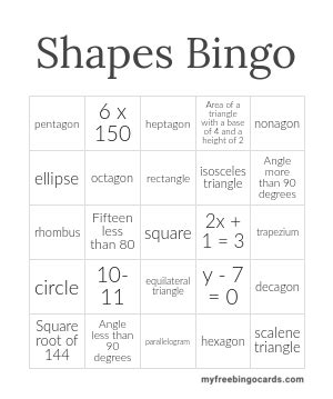 Shapes Bingo