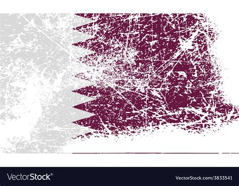 Flag of qatar with old texture Royalty Free Vector Image