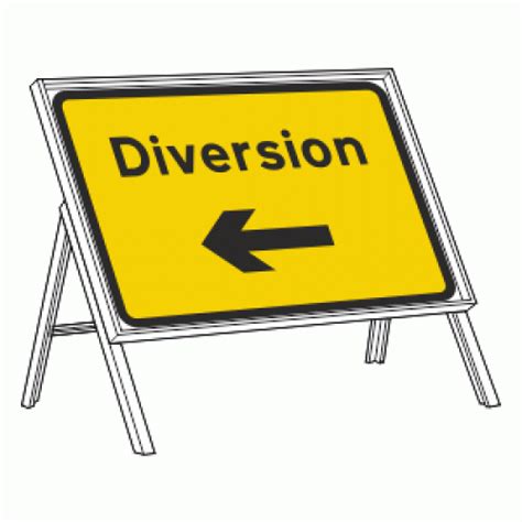 Diversion left sign | temporary road signs | Safety Signs and Notices