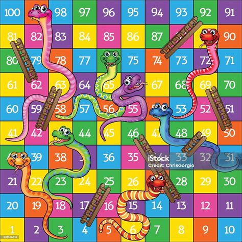 Snakes And Ladders Stock Illustration - Download Image Now - Snakes and ...