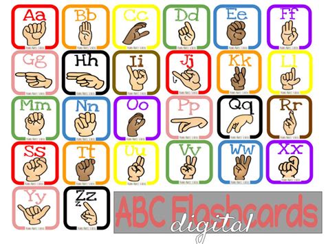 Sign Language Flashcards Printable