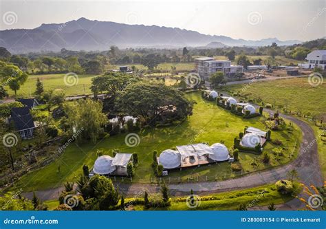 Aerial View of a Glamping or Camping Area with Tents in Khao Yai, Nakhon Ratchasima, Thailand ...