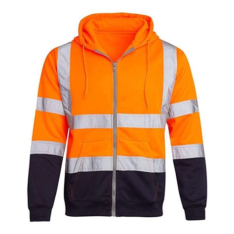 Men's Hooded Sweatshirt Reflective Jacket Traffic Work Jacket Construction Site Safety Jacket ...