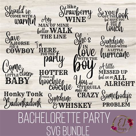 Bridal Party Shirt SVG Bundle Country Music Bachelorette SVG - Etsy Canada