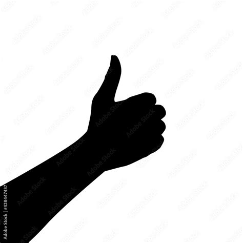 Thumbs up icon vector silhouette illustration Stock Vector | Adobe Stock