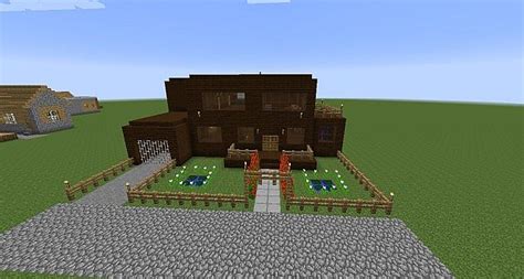 1.7.2 Modern dark oak wood house Minecraft Map