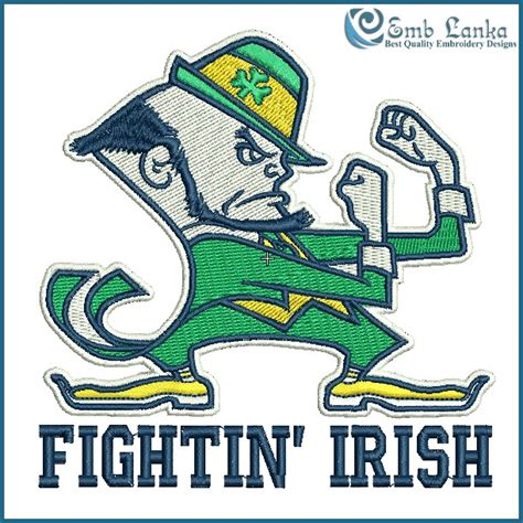 Notre Dame Fighting Irish Alternate Logo 2 Embroidery Design - Emblanka