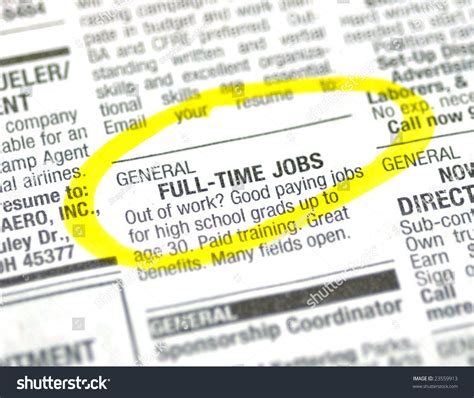 Job Ad In The Classified Section Of The Paper Stock Photo 23559913 : Shutterstock