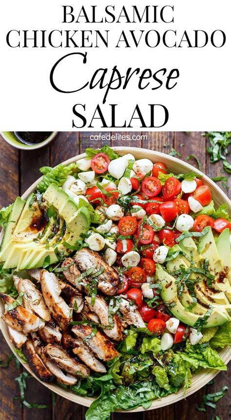 Chicken Avocado Caprese Salad | Best salad recipes, Healthy salad recipes, Recipes