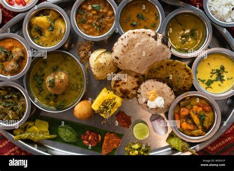 Gujarati Vegetarian thali Stock Photo - Alamy