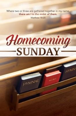 Homecoming Sunday (Matthew 18:20, KJV) Bulletins, 100 - Christianbook.com