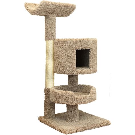 New Cat Condos 3 Level Compact Brown Cat Tree, 44" H | Petco