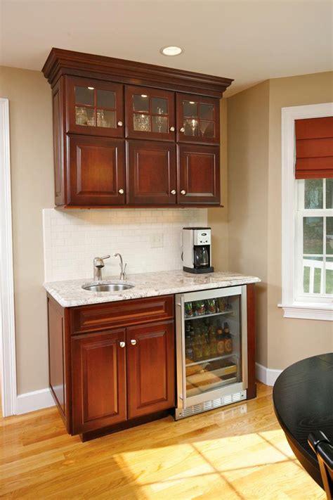 Wet Bar Dark Cabinets Natural Light – Michael James Design, Inc