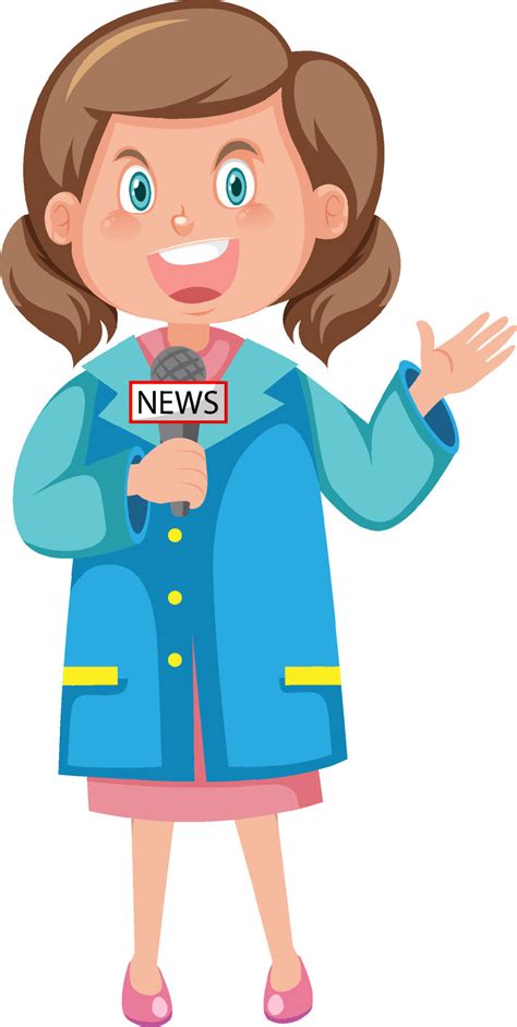 Female news reporter cartoon character 7252735 Vector Art at Vecteezy