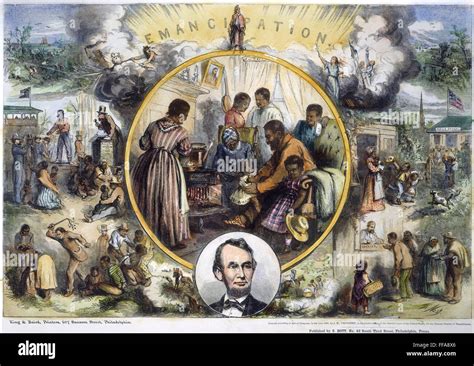 EMANCIPATION PROCLAMATION. /nThomas Nast's celebration of the emancipation of Southern slaves ...