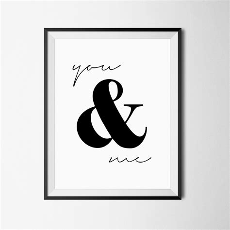 You and Me Print Love Quotes Love Couple Wall Art Love | Etsy