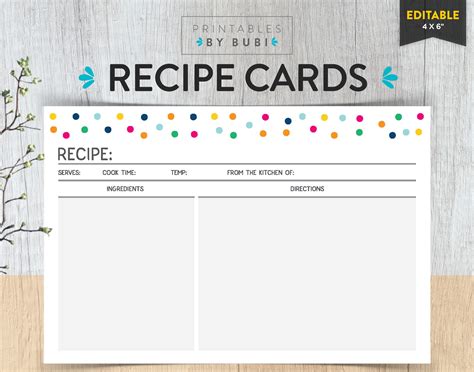 Free printable 4x6 recipe card template - daxhot