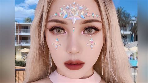 Coachella Festival Makeup 🌟Star Gem Look🌟 - YouTube