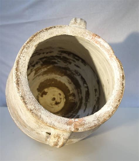 Mediterranean Antique White Pottery Amphora For Sale at 1stdibs