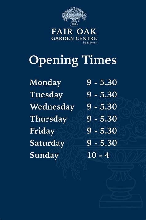 Fair Oak - Opening Times | Ringwood, Garden center, Ferndown