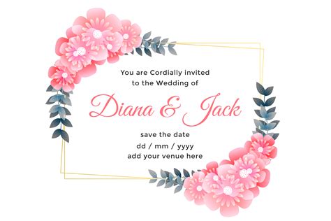 beautiful flower decorative wedding card design - Download Free Vector Art, Stock Graphics & Images