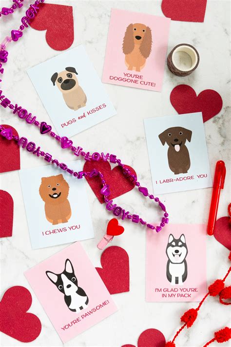 Free Printable Cute Dog Valentine Cards – FAKING IT FABULOUS