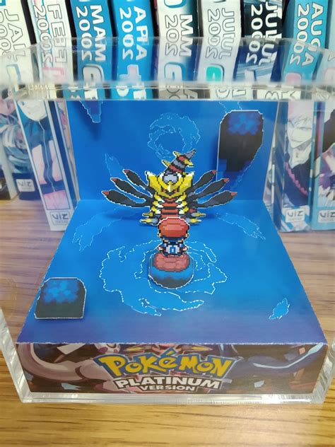 Giratina (Distortion World), Pokémon 3D Diorama Cube, Handmade Crystal ...