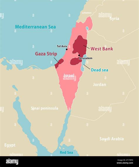 Illustrazione della mappa della guerra in Palestina (Israele, Palestina ...