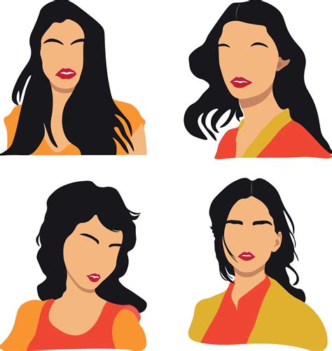 Woman Portrait Illustration. Simple, minimalist vector illustration of beautiful woman face ...