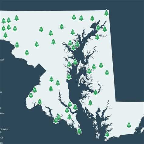 Maryland State Parks Map Printable 16x20 Maryland - Etsy