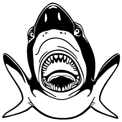 Great White Shark Mouth Coloring Page · Creative Fabrica