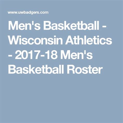 Men's Basketball - Wisconsin Athletics - 2017-18 Men's Basketball ...