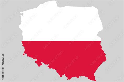 Vector Republic of Poland topographic map. Republic of Poland flag on ...