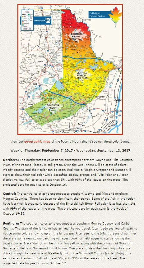 Poconos Fall Foliage Forecast | When to See the Autumn Colors