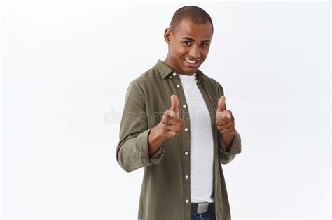 Portrait of Lucky Confident African American Man Congratulate Person ...