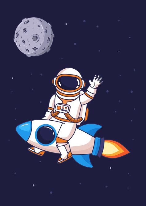 'Astronaut on the rocket' Poster by Yellowline | Displate | Astronaut illustration, Astronaut ...