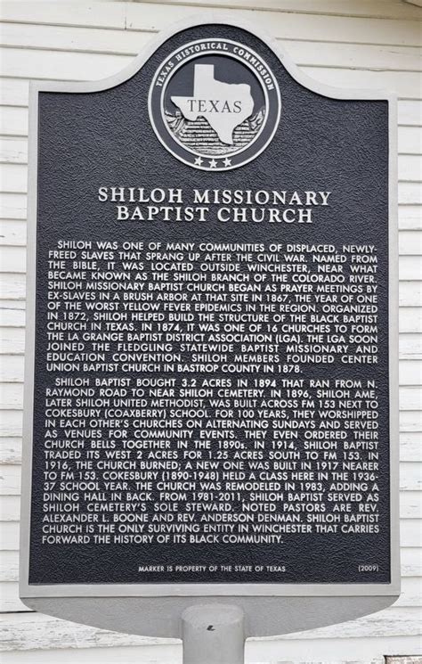 Shiloh Missionary Baptist Church Historical Marker