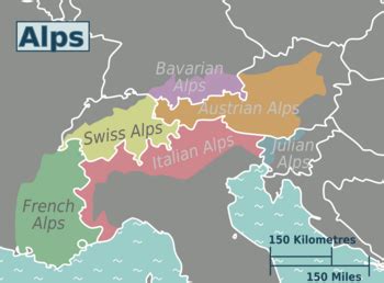 Alps On Europe Map | Tourist Map Of English