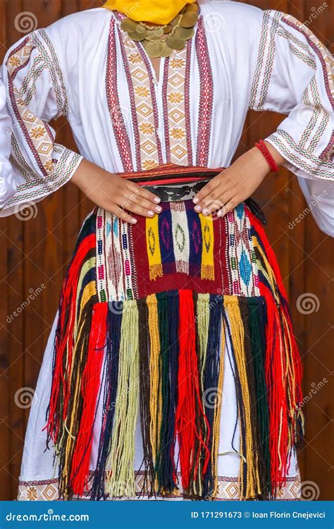 Detail of Serbian Folk Costume for Women Stock Image - Image of handmade, golden: 171291673