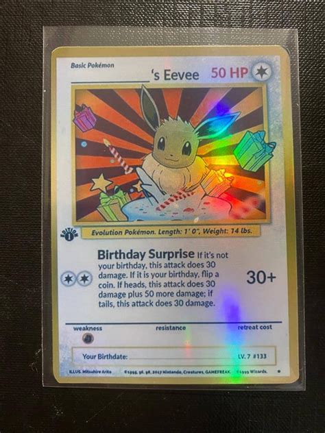 Happy Birthday Eevee Charizard Gx Ex Vmax V Pokémon Card Orica Holographic Pikachu Pokemon ...