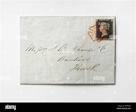 Penny Black stamp on envelope Stock Photo - Alamy