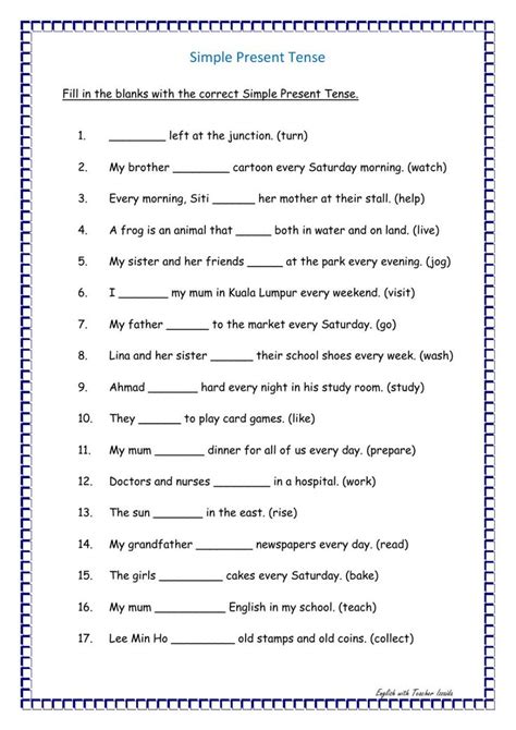 Simple Present Tense (Exercise) worksheet | Simple present tense ...