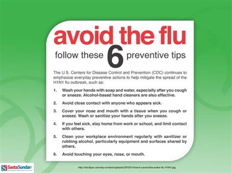 Prevention of swine flu